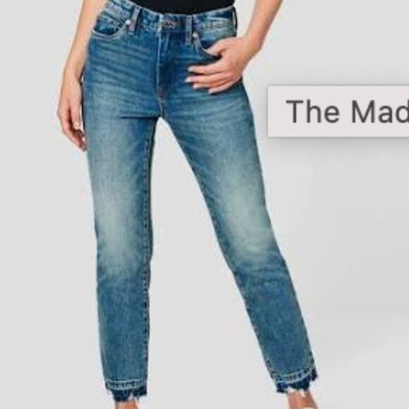 NWT BLANK NYC Hi -Rise Crop The Madison Crop Raw Hem Jeans 24W - Picture 1 of 12